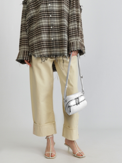 (АРТИКУЛ: 10144/2/1) СУМКА ЖЕНСКАЯ МАЛЕНЬКАЯ, НАТУРАЛЬНАЯ КОЖА, БЕЛАЯ, ДВА ОТДЕЛЕНИЯ, С РЕМЕШКОМ ЧЕРЕЗ ПЛЕЧО *