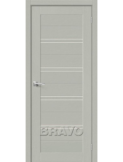 Межкомнатная дверь с экошпоном Браво-28 Grey Wood/Magic Fog