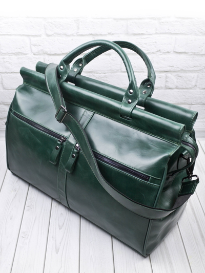 Кожаный саквояж Veano Premium green (арт. 4004-11)