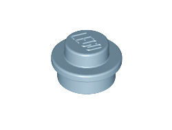 Plate, Round 1 x 1, Sand Blue (4073 / 6315783)