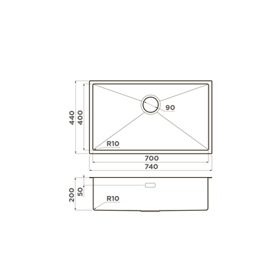 Мойка OMOIKIRI TAKI 74-U/IF