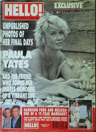 HELLO! Magazine Issue 638 21 November 2000 Paula Yates, Harrison Ford, Иностранные журналы,Intpress
