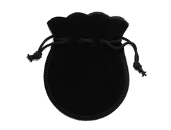 БАРХАТНЫЕ МЕШОЧКИ ДЛЯ ПОДАРКОВ/УКРАШЕНИЙ - 7*9см - ЧЁРНЫЙ
