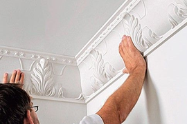 Монтаж лепнины из полиуретана