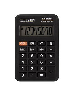 Калькулятор карманный CITIZEN LC-210NR (98х62 мм), 8 разрядов, питание от батарейки