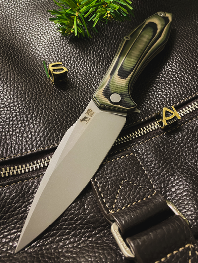 Складной нож Грач сталь D2, рукоять G10, цвет тайга