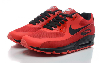 Nike Air Max 90 красные/замшевая вставка (41-45) Арт. 022F