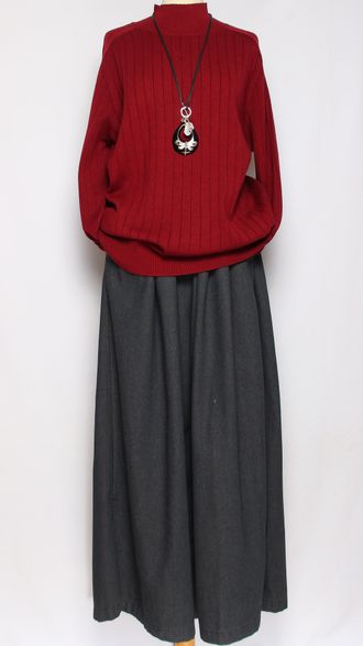 Джемпер "ШИРОКАЯ  РЕЗИНКА С ДЛИННЫМ РУКАВОМ " винный, графит, малахит, бежевый, шоколад, черный  р.50-54