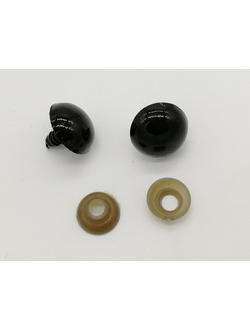 Глазки для кукол 20 мм,  черные на прокол с заглушкой