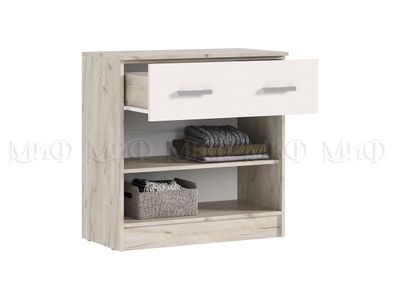 Бася Комод с ящиком, 2-мя дверьми Кашемир, дуб крафт серый, ш800хв816хг430 мм