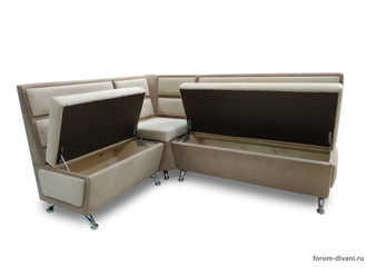 Кухонный Угловой диван "ФОРУМ-1МС", Велюр Teddy - 008/731 Левый