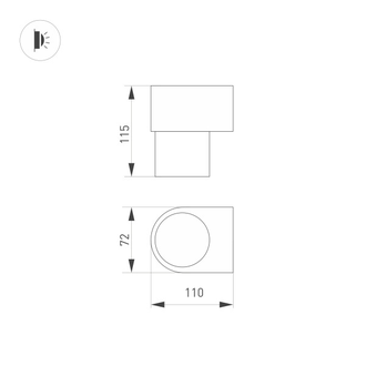 Светильник Arlight SP-SPICY-WALL-S115x72-6W (BK, 40 deg)