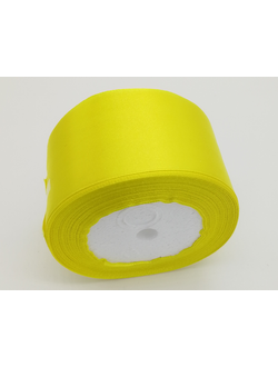 Лента атласная 50 мм, цвет лимон арт. 15