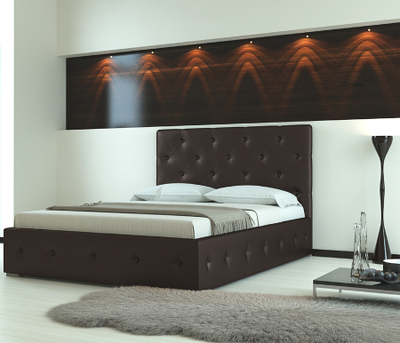 Кровать  двуспальная, MyCloud Легенда с подъемным механизмом, бельевым ящиком, мягкое изголовье, спинка ромбы