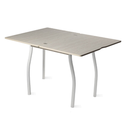 Дуэт 4 Стол обеденный 600*800 раскладной Пикард/белый муар 1,1