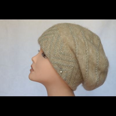 Бежевый теплый зимний берет Vizio Италия 5854 бежевый фото