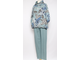 КОСТЮМ ХУДИ И БРЮКИ "Пайетки цветы" бирюзовый до 52р.