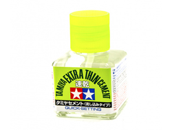 Tamiya: Супер жидкий клей "Extra-Thin Cement" быстросхватывающийся (40 мл.)