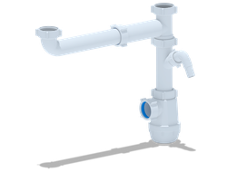 Сифон для мойки 1 1/2*40 смещ. без выпуска [56882]