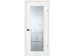Дверь белая PSC-35 со стеклом