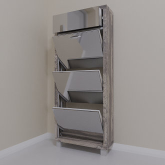 Обувница Айрон-3 Плюс (фасад Зеркало)