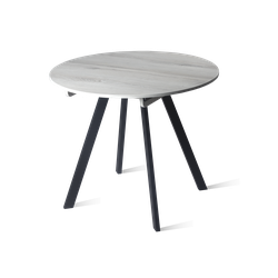 Лаунж стол круглый D900 (1300) раздвижной дуб канадский/черный муар