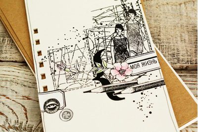 ФП штамп "Девушка в домашнем платье"