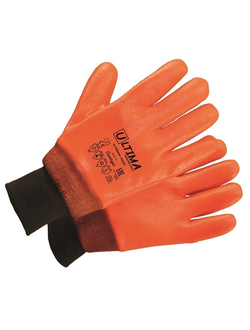 Перчатки FROST утепленные с ПВХ покрытием, трикотажная манжета ULT620WW (кор 72пары/уп12 пар)