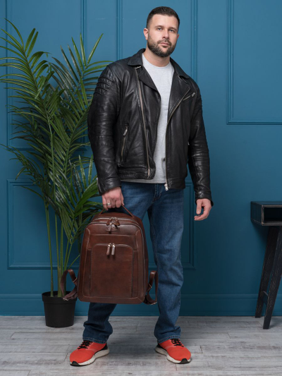 Кожаный рюкзак Montemoro Premium brown (арт. 3044-53)
