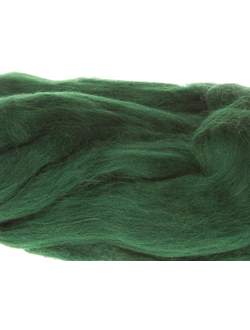 Шерсть для валяния, лента гребенная, Камтекс, полутонкая, зеленый (110), 50г