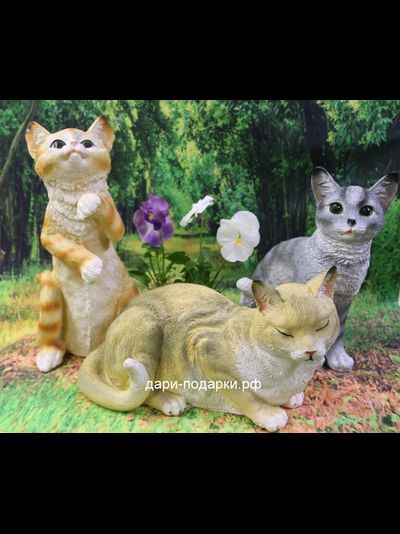 КОШКА спящая 21*34см   0,9кг  полистоун Россия  1088//012479