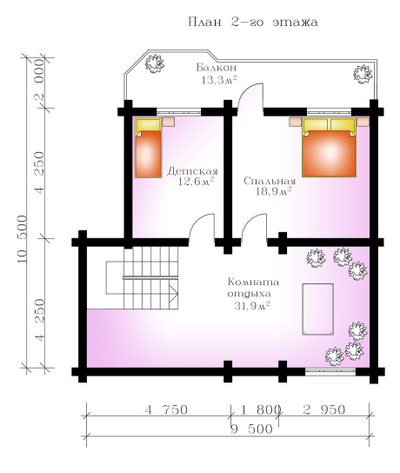 Дом из бревна ДБ-03, площадь 160 м2