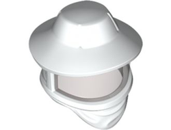 Minifigure, Headgear Hat, Beekeeper with Trans-Brown Visor, White (69938c01 / 6319534)