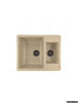 Мойка из искусственного мрамора MIXLINE ML-GM21 двухчашевая 485*600*190мм