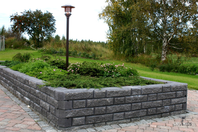 Камень для подпорной стенки Lakka Lohkomuurikivi цветной