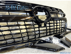 Решетка радиатора Toyota Land Cruiser 200 LOUNGE 21 черная АНТИХРОМ