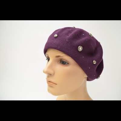 Сливовый фиолетовый фетровый берет Vizio Италия 3633