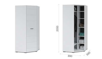 Шкаф Йорк Угловой, белый глянец