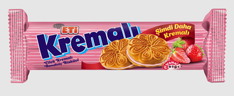 ПЕЧЕНЬЕ ETI KREMALI КЛУБНИКА, 61 ГР