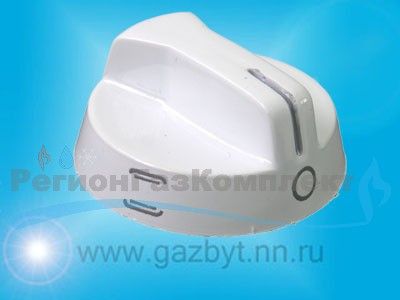 Ручка переключателя мощности электродуховки 5- позиционные "Лысьва" мод. ЭП, белая (срез штока сверху)