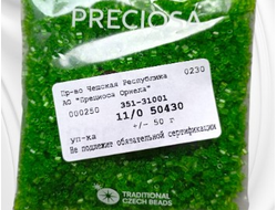 Салатовый прозрачный бисер