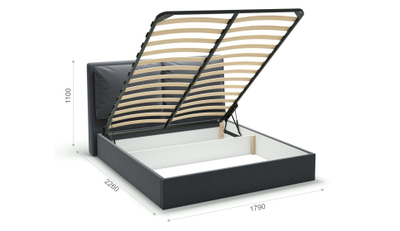 Кровать Эмилия, графит, 160*200 с ПМ, разный размер