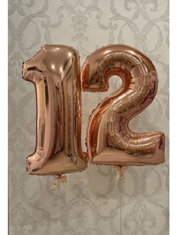 Шар-цифра 102 см с гелием Розовое золото