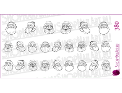 Слайдер-дизайн 380 - Лица Санта Клауса, ч/б