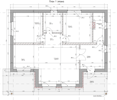 Одноэтажный дом с двумя спальнями 110м² (S103)