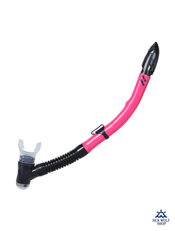 Трубка для дайвинга SharkScuba S04 с клапаном черно-розовая