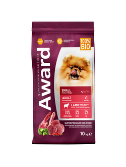 AWARD (Авард) сухой корм для собак мелких и миниатюрных пород, Ягненок, Индейка, 10 кг