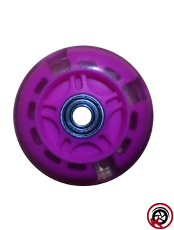 Колесо 80мм для трехколесного самоката светящиеся фиолетовое