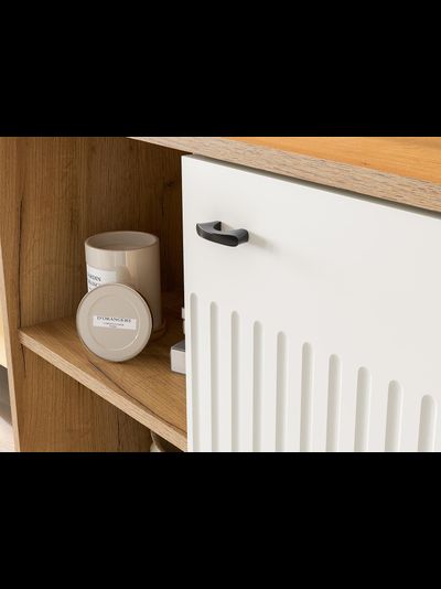 Милан Шкаф одностворчатый Дуб Золотой/Белый Матовый