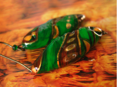 "Шивали, весенняя принцесса", серьги-капли из фарфора